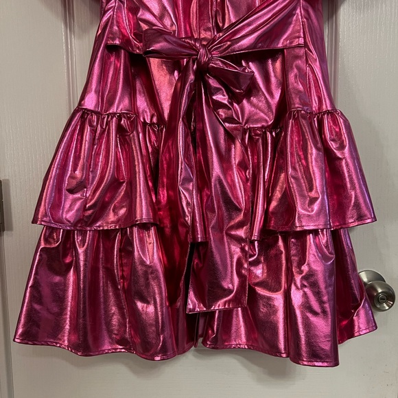 Madeleine Simon Studio Dragon Fire Pink Metallic Dress - MEDIUM - New - Picture 4 of 11